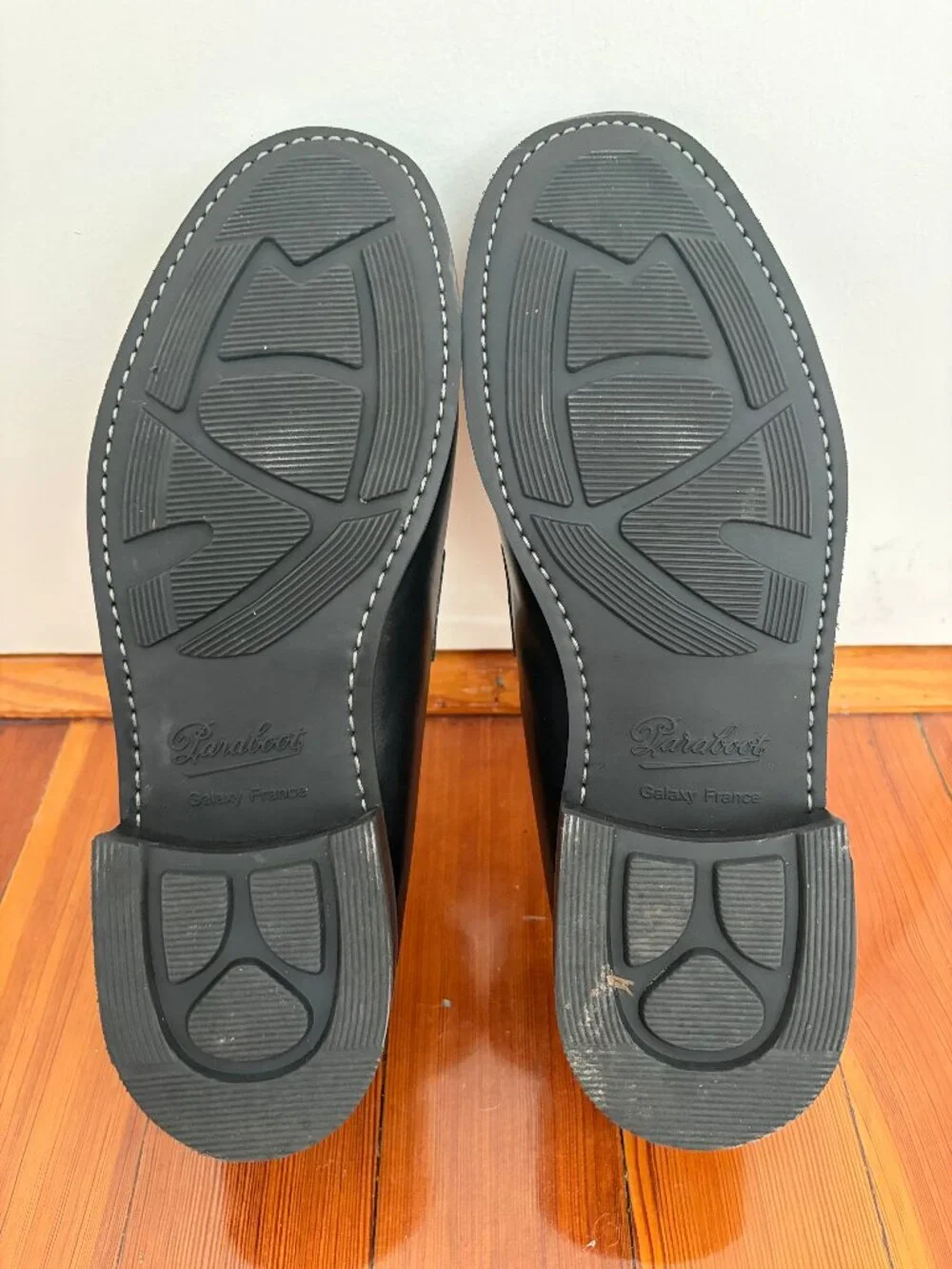Paraboot Adonis loafers in black smooth leather US 11